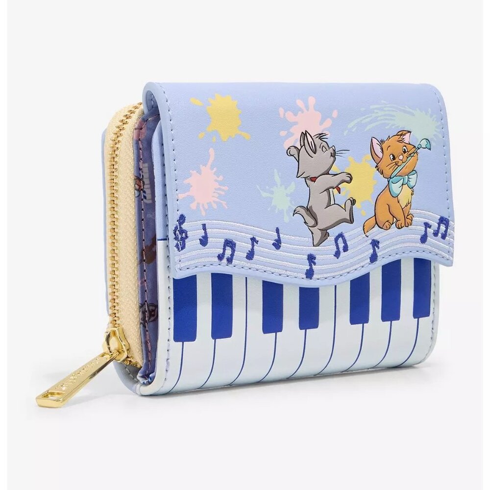 Loungefly Disney The Aristocats Kittens Piano Mini Backpack and Wallet NWT - Picture 7 of 9
